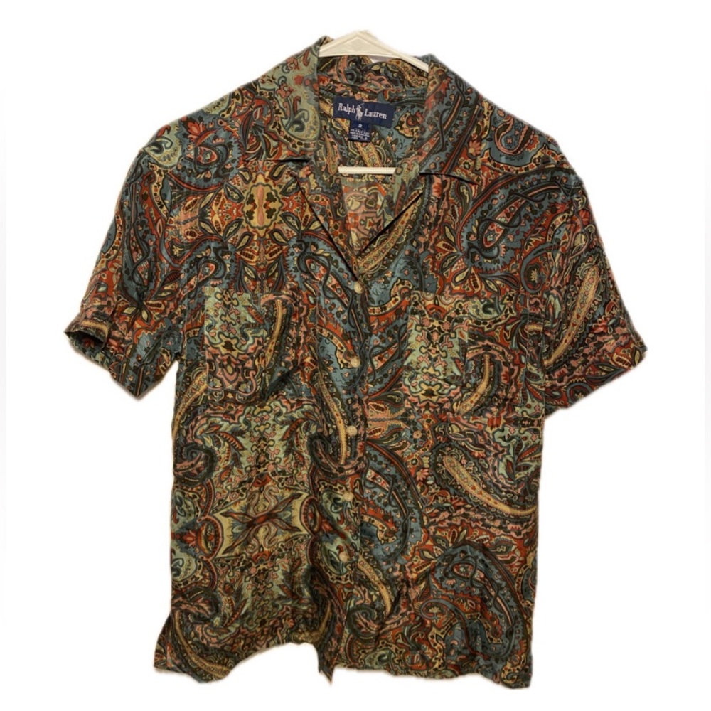 Vintage Ralph Lauren Collection Silk Paisley Shirt